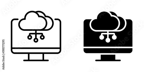 Cloud computing icon, element icon for design branding, print, and digital media