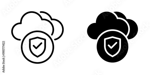 Cloud security icon, element icon for design branding, print, and digital media