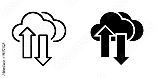 Cloud transfer icon, element icon for design branding, print, and digital media