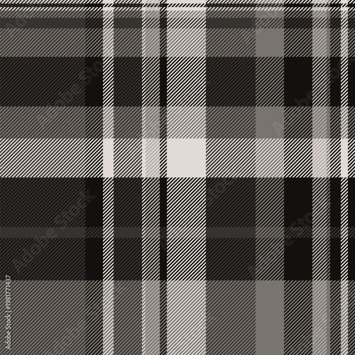Decor plaid vector check, household tartan texture background. Purity seamless textile pattern fabric in dark and black colors.