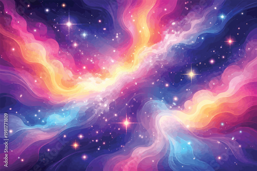 Colorful galaxy nebula background with bright glowing stars and cosmic dust clouds universe background colorful astronomy interstellar celestial abstract wallpaper exploration constellation