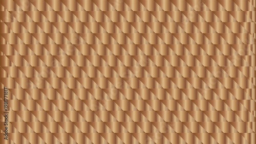 Abstract Copper Metallic Woven Geometric Pattern Background, Art & Illustration