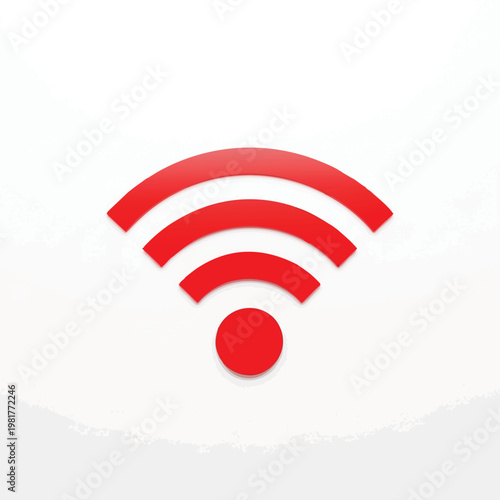 Wireless internet symbol on a clean white background