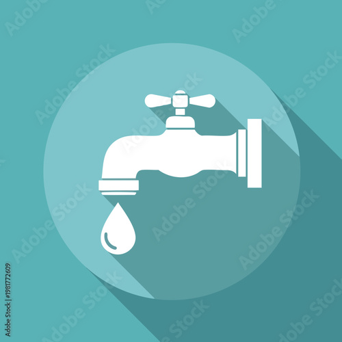 Close up of a Water Faucet with a Droplet for Home Plumbing or Water Conservation