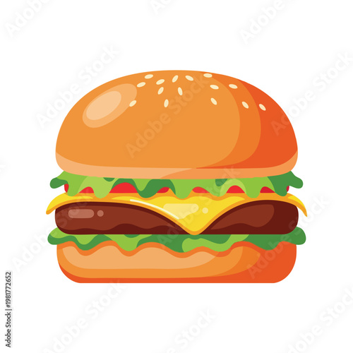 Delicious Cheeseburger Sandwich with Fresh Ingredients for Fast Food Lovers