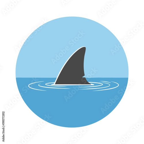 Majestic Dolphin Fin Emerging from Calm Ocean Waters