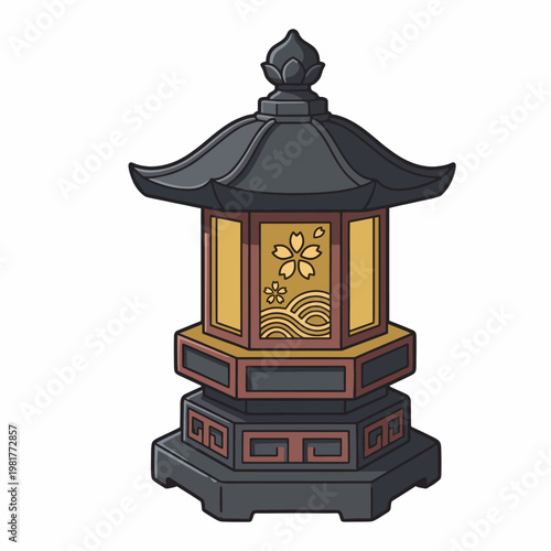 Featuring a beautifully designed lantern, this illustration embodies traditional artistry with intricate patterns, symbolizing warmth, light, and cultural heritage.