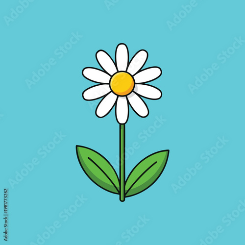 Bright and Cheerful Daisy Flower Illustration for Nature and Spring themed Designs