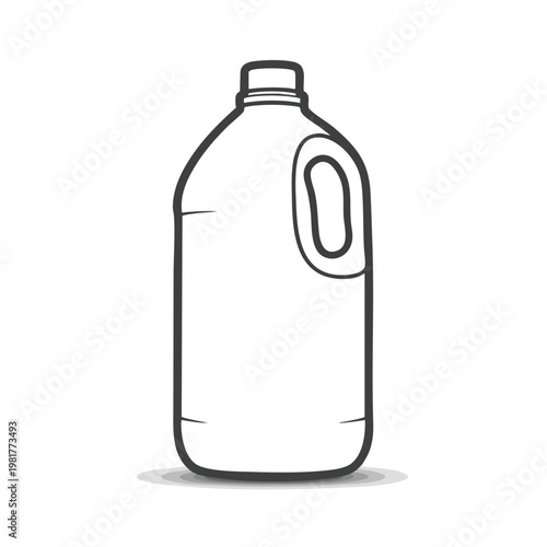 Simple Line Drawing of a Refillable Plastic Bottle for Eco Friendly Packaging
