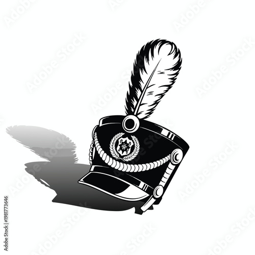 Stylish Vintage Top Hat with Feather for Costume or Formal Wear