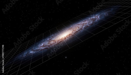 Spiral galaxy in deep space with vibrant star clusters and cosmic dust clouds