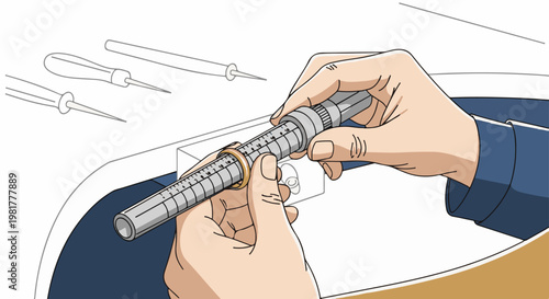 Person measuring ring size with a ring sizer and tools