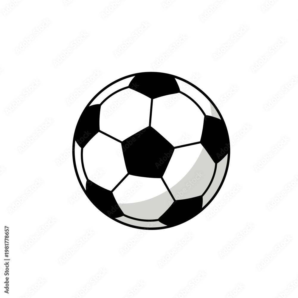 Fototapeta premium Black and white soccer ball graphic.