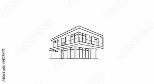 Modern two-story residence with large windows and clean lines