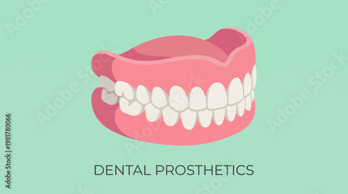 A detailed illustration of dental prosthetics showcasing various teeth alignments, emphasizing the importance of dental health, restoration, and modern dental solutions for patients.