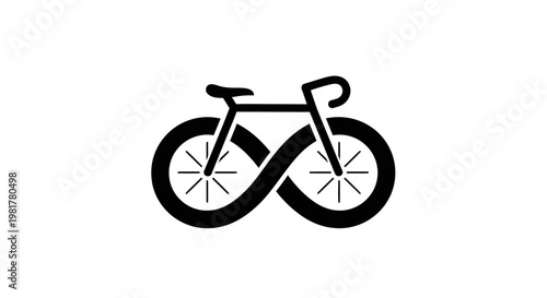 Black bicycle icon on white background.