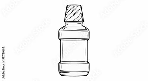 Outline of a bottle with a twisted cap and blank label