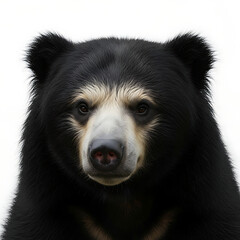 Close-up Portrait of a Majestic Black Bear with Distinctive White Markings