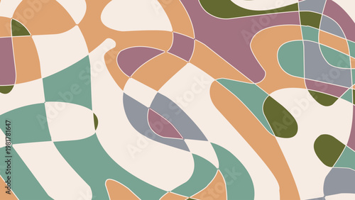 Εκτύπωση καμβά Modern Abstract Organic Fluid Pattern Background with Muted Earth Tones, Minimal