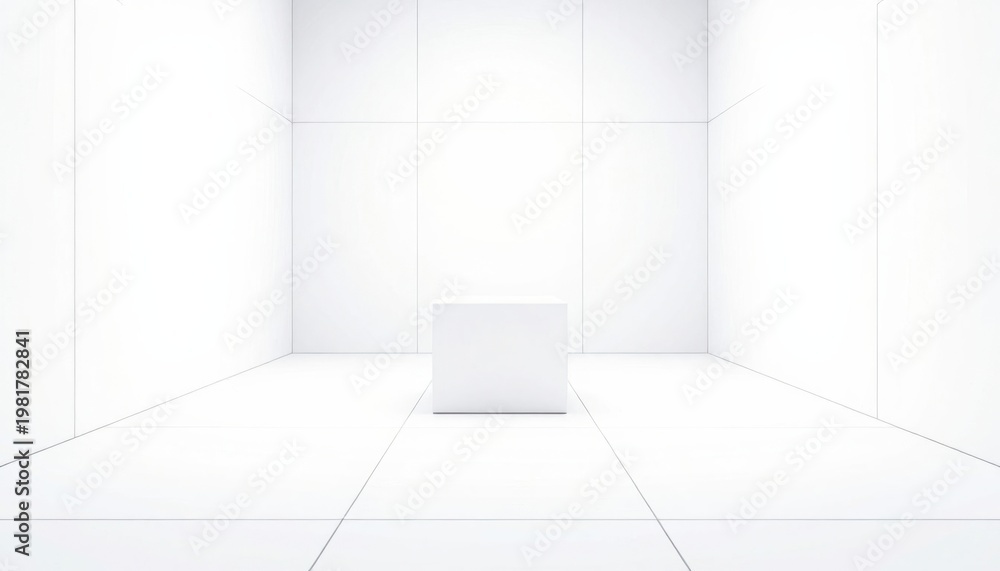 Fototapeta premium minimalist blank white paper sheet on light grid background mockup for design presentation