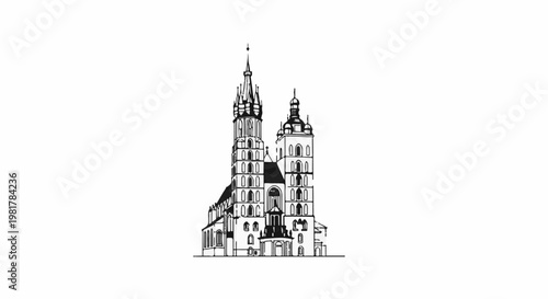 Ornate cathedral with spires and arched windows