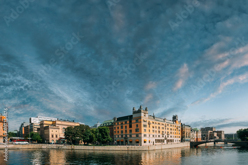 Waterfront view of Norstedt Building and Riddarholmen