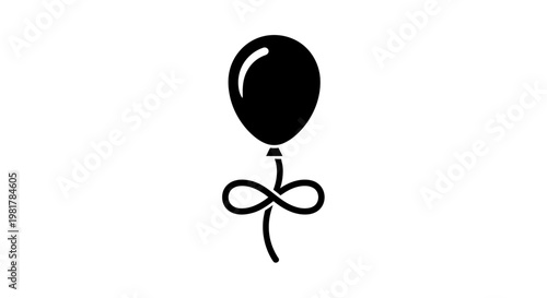 A simple black balloon icon.