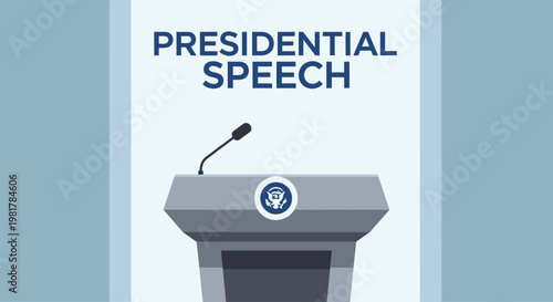 Truman gives a speech on a significant Day at the Presidential podium