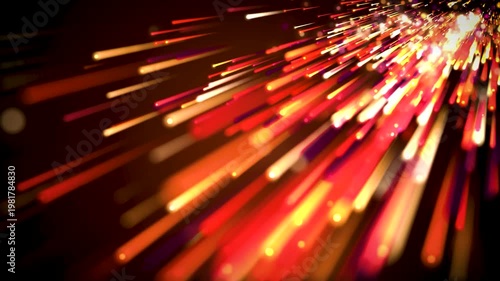 Abstract animated background with falling comets