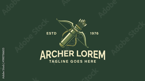 This vintage-inspired logo features a crossbow, symbolizing tradition and skill in archery, ideal for outdoor sports brands, hobbies, or traditional craftsmanship ventures.