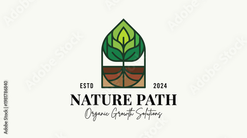 This logo design features a stylized tree representing nature and organic growth, ideal for eco-friendly businesses focused on sustainable practices and environmental awareness.