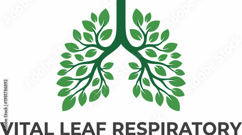 This logo features a pair of lungs formed by leaves, symbolizing health, vitality, and nature, ideal for wellness brands or environmental organizations.