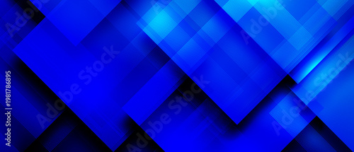 Abstract blue background with layered square block shapes forming modern geometric pattern