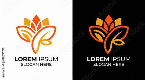 This elegant logo design showcases floral elements in warm colors, representing beauty and nature, ideal for premium brands in beauty, wellness, or artisanal areas.