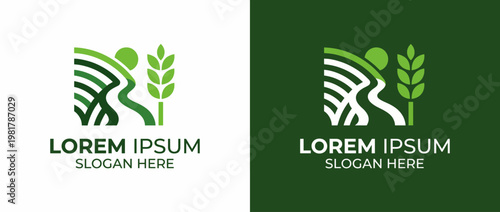 This logo combines a human figure with natural elements like plants, symbolizing harmony between people and nature, perfect for eco-conscious brands.
