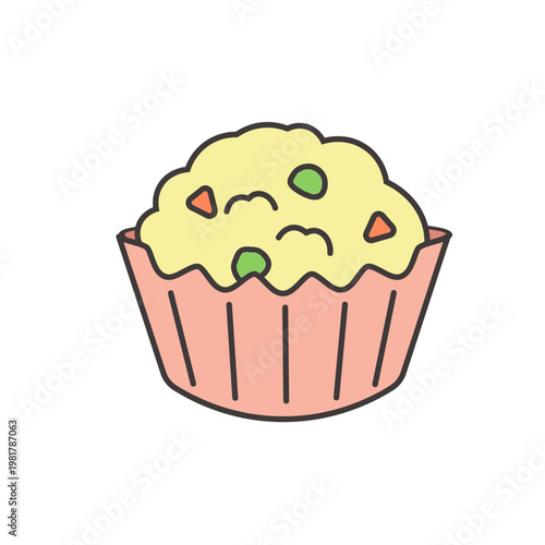 ポテトサラダのイラスト　食べ物
お弁当　おかずのイラスト　シンプル　素材　弁当素材　