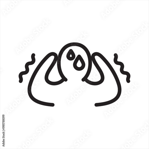 Sweating Line Icon - Anxiety Stress Response