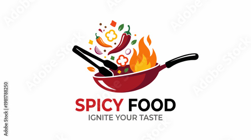 This dynamic image represents cooking with spicy ingredients, using vibrant colors and action elements to ignite the senses and highlight an exciting culinary journey.