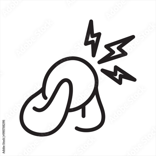 Dizziness Line Icon - Anxiety Balance Symptom