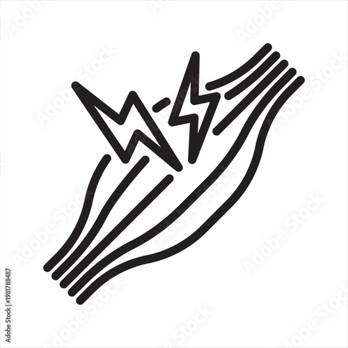 Muscle Tension Line Icon - Anxiety Body Symptom