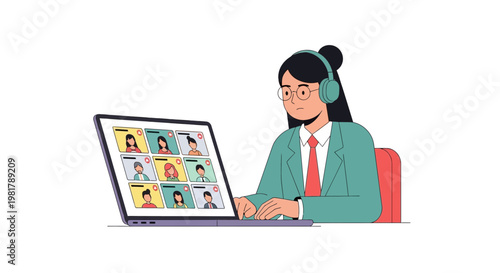 Remote worker, online meeting, video conference, business communication, virtual team