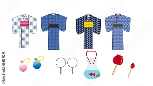 和柄の浴衣や着物
