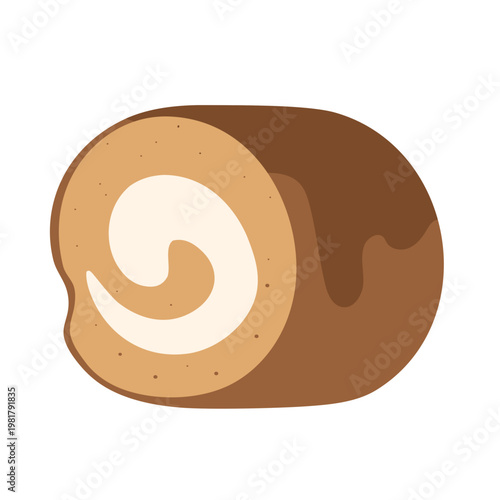 swiss roll dessert hand drawn vector illustration