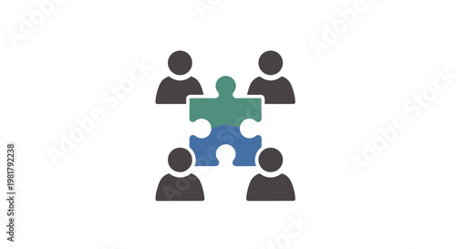 Teamwork and partnership puzzle pieces connecting.