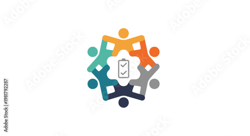 A group of people around a checklist.