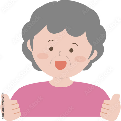 노인 할머니 일러스트