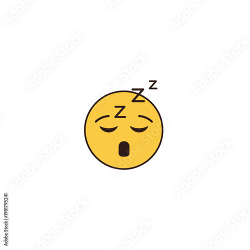 Sleepy emoji with zzzs and yawning mouth, the simple graphic is perfect