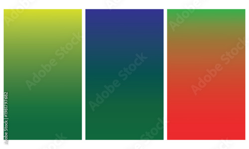 Free Download Set of Three Vertical Abstract Gradient Backgrounds with Smooth Transitions from Vibrant Lime Green to Deep Forest, Royal Blue to Emerald, and Lush Green to Ruby Red for Modern Digital UI - GFXLoad