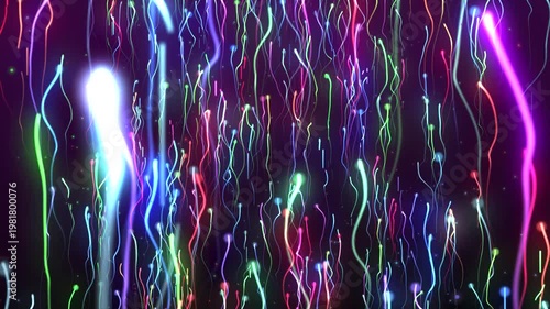 Animated background of ribbons rising upwards