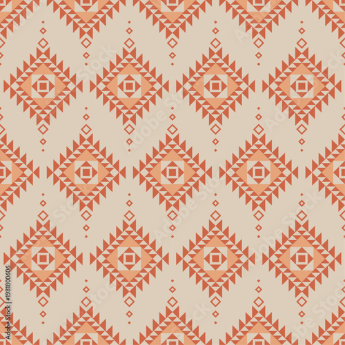 Ethnic Aztec seamless pattern. Tribal Navajo pattern.Geometric ornament. Vector illustration in boho style. Rug textile print texture.
